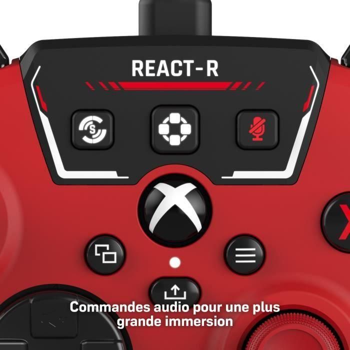 Turtle Beach 731855007349 Mando gaming con cable REACT-R Rojo para Xbox Series X|S, Xbox One y PC Windows 4