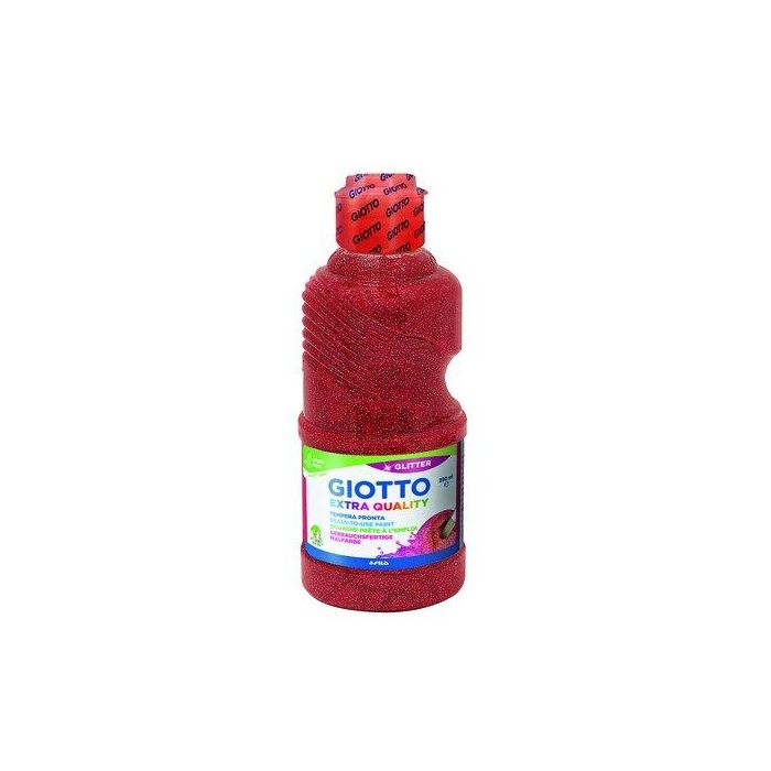 Tempera Giotto Liquida Glitter 250 Ml (Botella) Rojo
