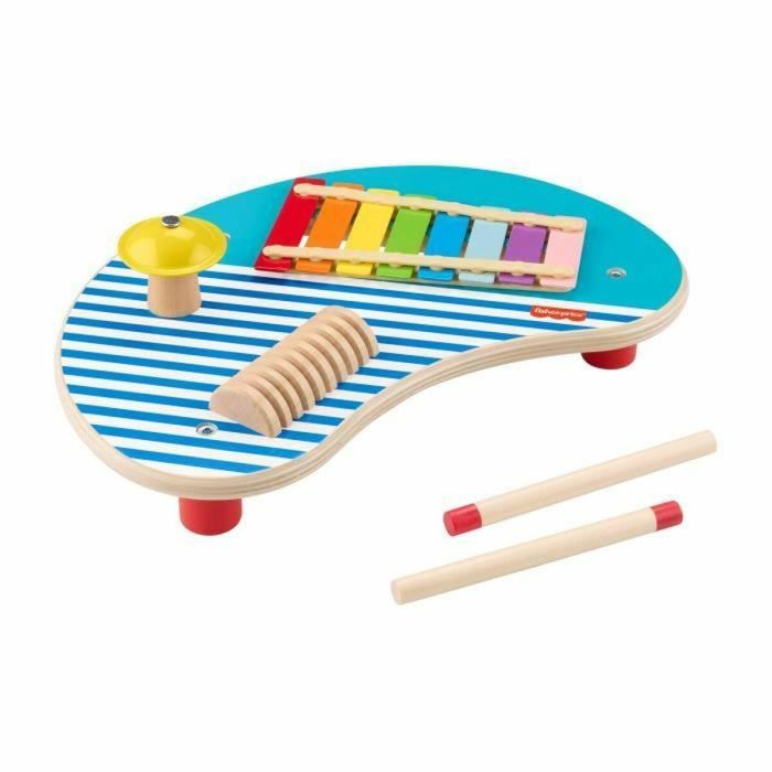 Fisher-Price-Mesa Musical de Madera con Instrumentos de Percusión HXT91 0 Fisher-Price-Mesa Musical de Madera con Instrumentos de Percusión HXT91 0