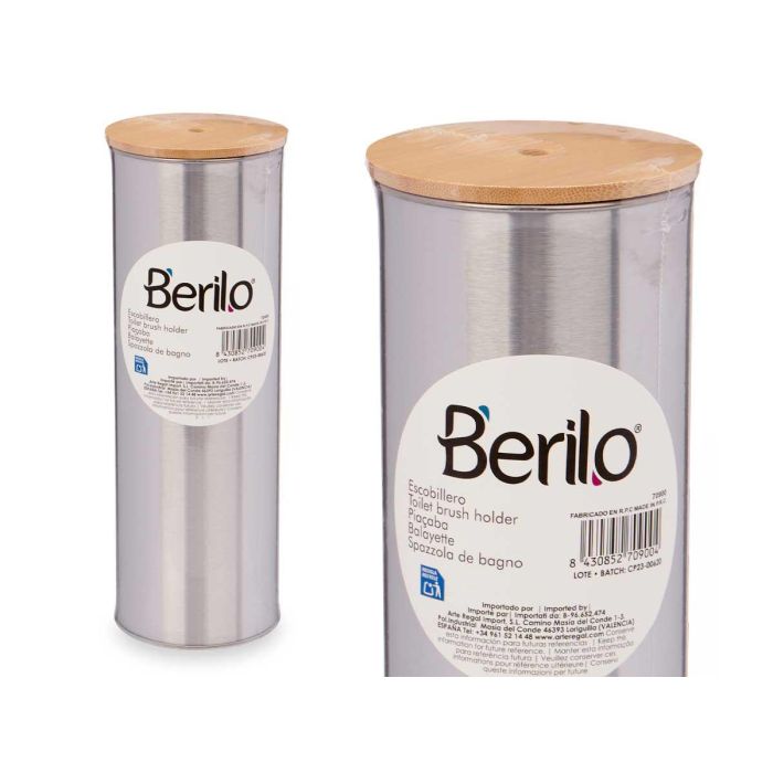 Escobillero Acero Con Tapa Bambu Berilo 9X27CM (6 Unidades) 2 Escobillero Acero Con Tapa Bambu Berilo 9X27CM (6 Unidades) 2