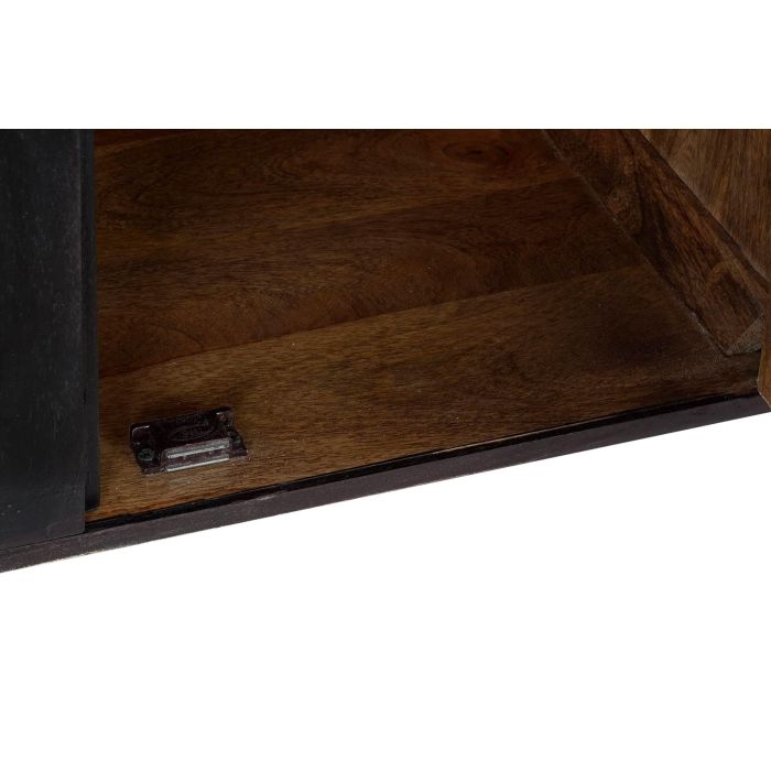 DKD Home Decor Buffet Moderno Negro Natural de Mango y Ratán con 4 Puertas, 3 Estanterías y Desmontable, 150 x 40 x 78 cm 6