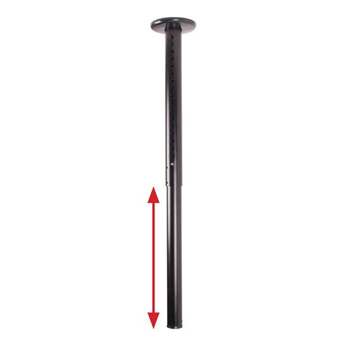 B-Tech Soporte de Techo Telescópico para Postes Ø50mm, 90kg max, Negro, Caída 60-100cm, Gestión de Cables