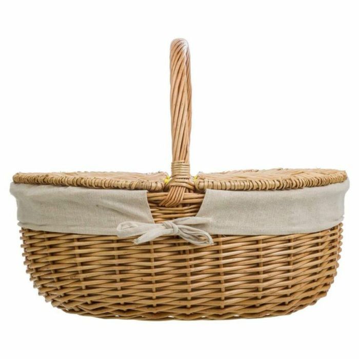 Cesta de Picnic Alexandra House Living Mimbre Madera de sauce 37 x 40 x 48 cm Natural 3