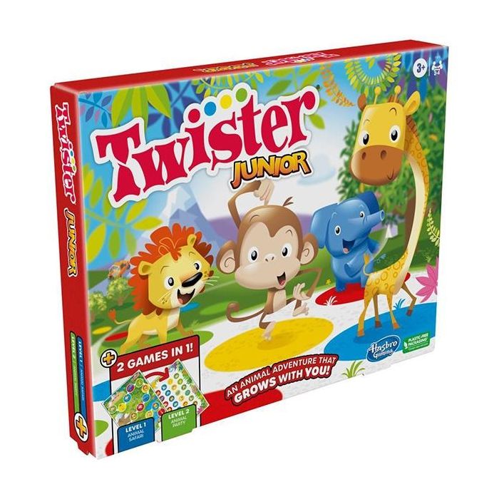 Hasbro Gaming Twister Junior F7478 Juego 2 en 1 Fiesta Salvaje Safari Animales para Niños +3 Años 1 Hasbro Gaming Twister Junior F7478 Juego 2 en 1 Fiesta Salvaje Safari Animales para Niños +3 Años 1