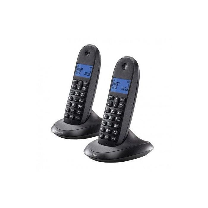 Motorola C1002 Teléfono DECT Gris, 50 entradas en lista de direcciones, pantalla LCD, 2 teléfonos incluidos Motorola C1002 Teléfono DECT Gris, 50 entradas en lista de direcciones, pantalla LCD, 2 teléfonos incluidos