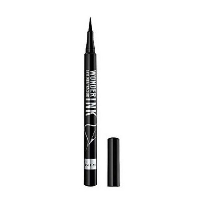 Rimmel London WONDER'INK Delineador de Ojos Líquido Negro Profundo, Punta Suave, Resistente al Agua, Larga Duración, Cruelty Free 1 ml