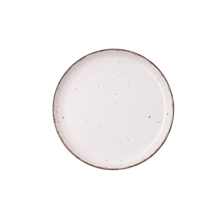 Quid Plato Postre Cerámica Duna 20x2,5 cm Beige Decorado (12 Unidades) 1