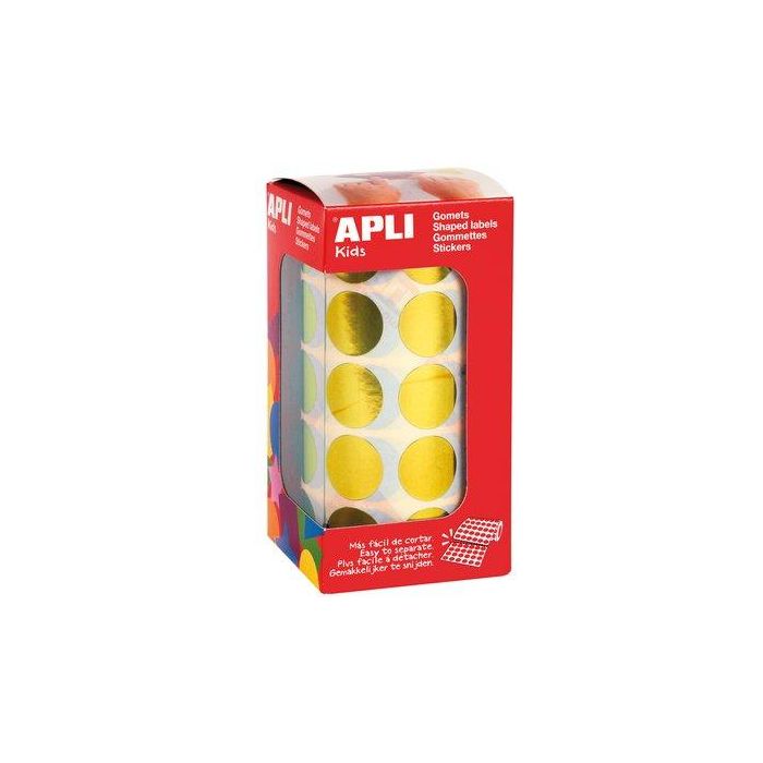 Gomets Apli Metalizados Rollo 59H Circulo Ø 20 Mm Amarillo 1.770 Uds. (12047)