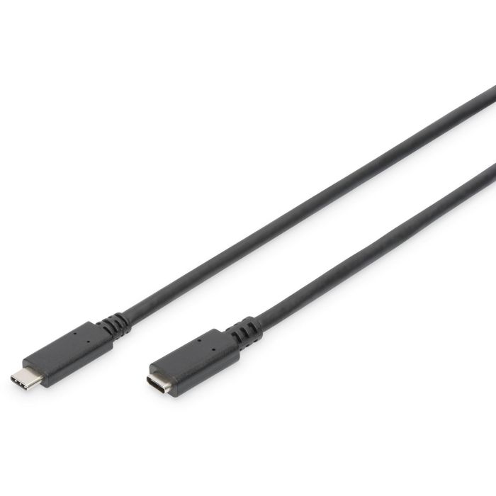 Digitus Cable alargador USB 2.0 Type-C Macho-Hembra, 1.5m, 480 Mbit/s, 20V/5A, Negro