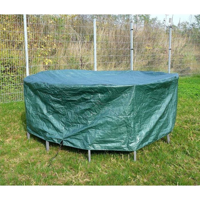 Altadex Funda Protectora para Mesa y Sillas Ø325x90cm, Polietileno 100g/m², Impermeable, Verde 1