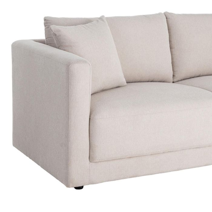 Sofá 3 Plazas Crema Tejido-Madera 210 X 96 X 86 cm