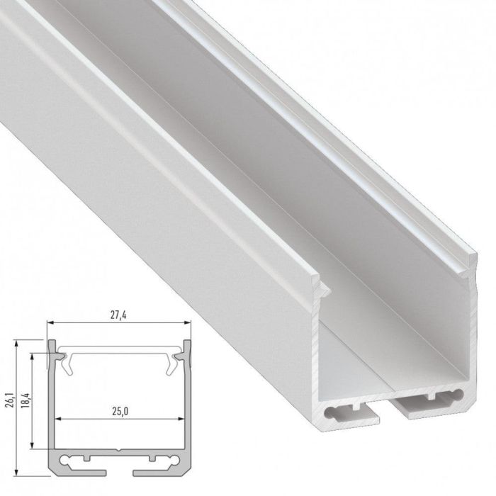 Perfíl Aluminio Tipo DILEDA 2,02M - Anodizado Plata Perfíl Aluminio Tipo DILEDA 2,02M - Anodizado Plata