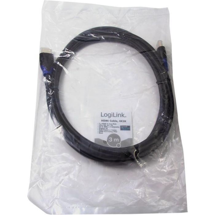 Logilink Cable HDMI 2.0 con Ethernet 3m, 4K2K/60Hz, Ultra HD hasta UHD 4K, 14.4 Gbps, Negro 4