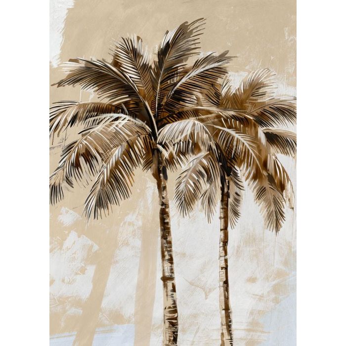 Cuadro Home ESPRIT Marrón Beige Dorado Poliestireno Lienzo Palmeras Tropical (2 Unidades) 1 Cuadro Home ESPRIT Marrón Beige Dorado Poliestireno Lienzo Palmeras Tropical (2 Unidades) 1
