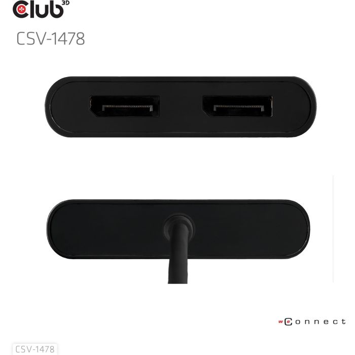 Club3D CSV-1478 Adaptador USB-C a 2x DisplayPort 4K@60Hz - Conexión Dual Monitor para PC Portátil y Escritorio Negro 2 Club3D CSV-1478 Adaptador USB-C a 2x DisplayPort 4K@60Hz - Conexión Dual Monitor para PC Portátil y Escritorio Negro 2
