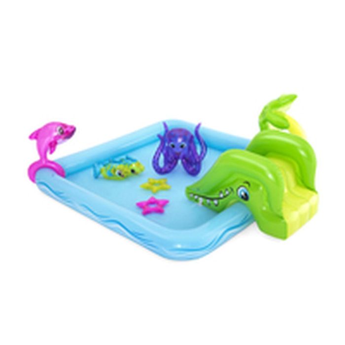 Bestway Piscina Infantil Zona de Juegos Acuático Fantástico 239 x 206 x 86 cm con Fuente y Tobogán 12