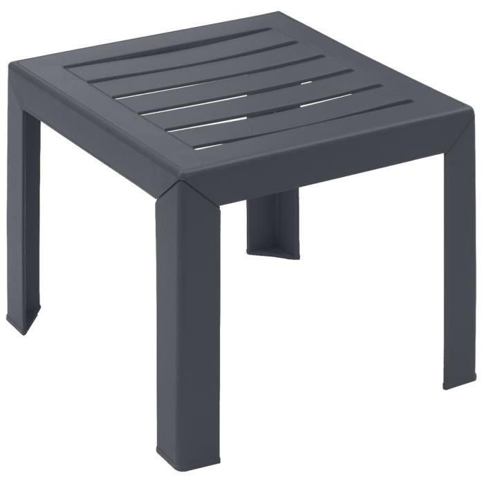 Mesa de centro - GROSFILLEX - Miami - Antracita - 40x40 - Resina Mesa de centro - GROSFILLEX - Miami - Antracita - 40x40 - Resina
