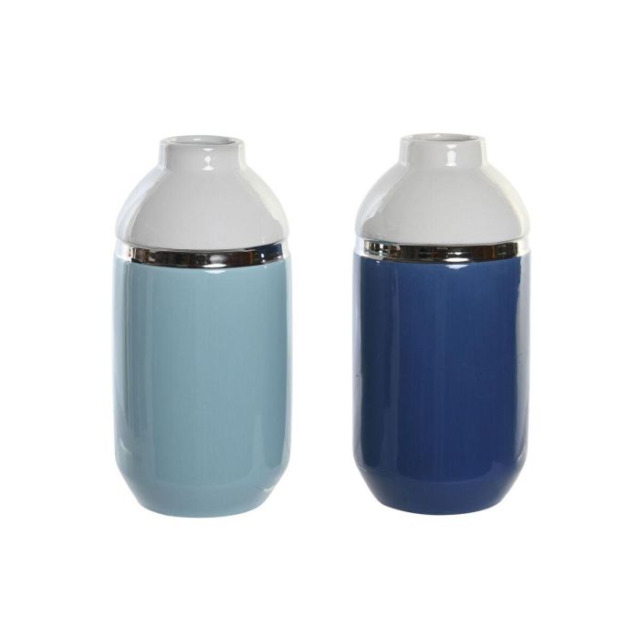 Jarron Atlantico DKD Home Decor Azul Marino Azul Celeste 12.5 x 25 x 12.5 cm (2 Unidades) Jarron Atlantico DKD Home Decor Azul Marino Azul Celeste 12.5 x 25 x 12.5 cm (2 Unidades)