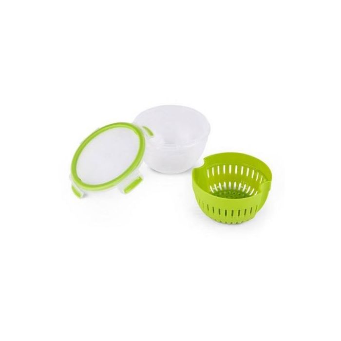 Emsa N10722 Clip & Go Fruit Bowl Fiambrera con Colador 1.1 L - Hermético para Fruta 2