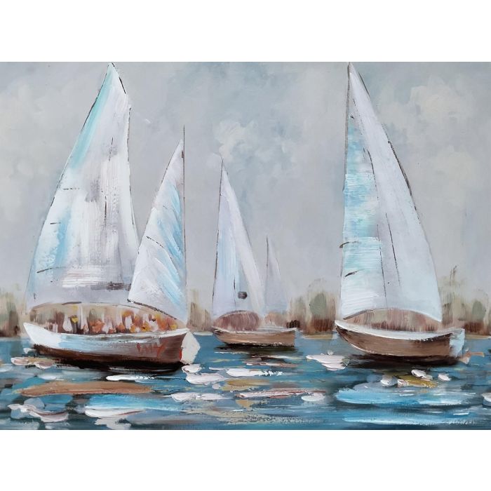 Cuadro Mediterraneo DKD Home Decor Turquesa Blanco 3.8 x 60 x 120 cm (2 Unidades) 3