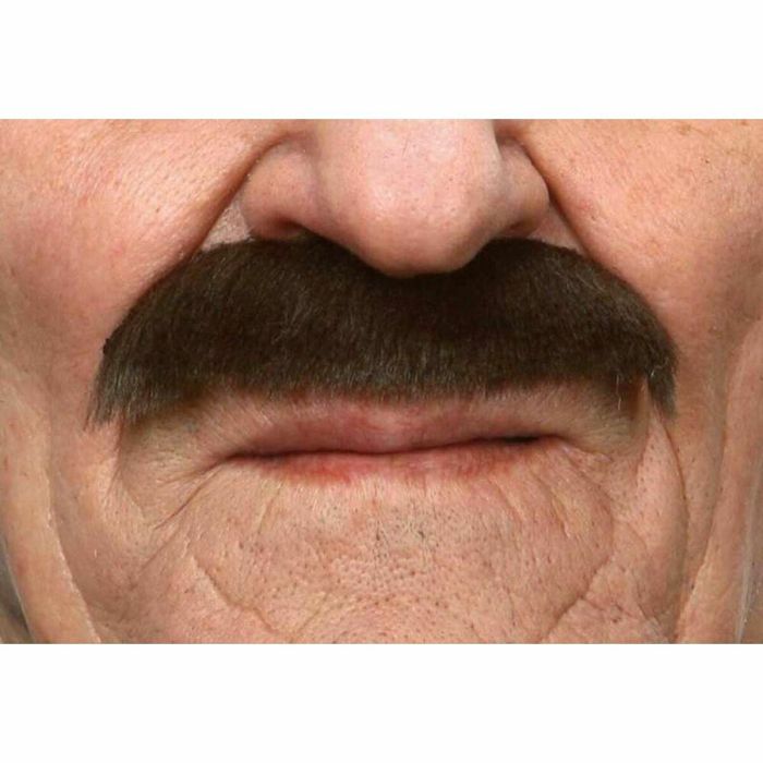 Bigote castaño talla única