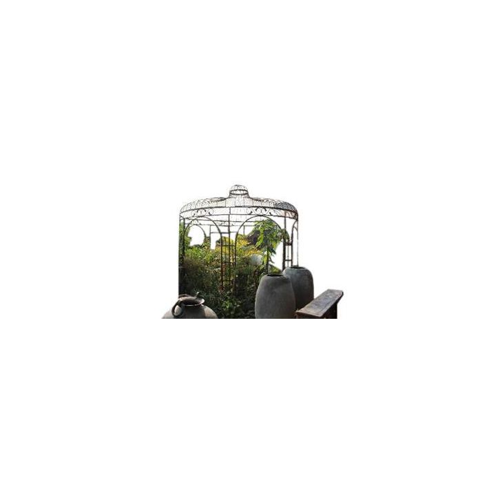 DKD Home Decor Pérgola para Exterior de Hierro Patinado Color Óxido Hecha a Mano Estilo Item Home 350x350x350 cm