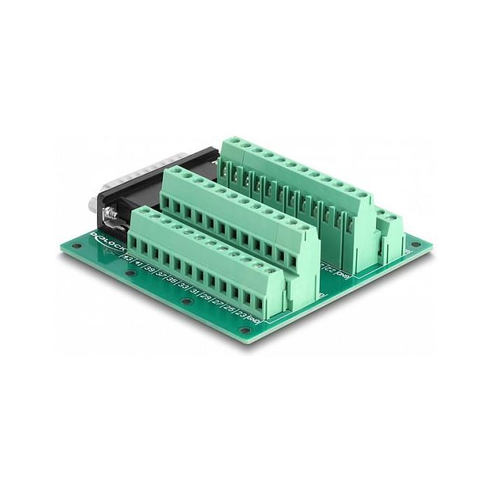 DeLOCK Conector D-Sub HD 44 Pines Macho a Bloque de Terminales para Carril DIN, 84 x 86 x 30 mm, Verde, -40 a 100°C, 24-12 AWG 1 DeLOCK Conector D-Sub HD 44 Pines Macho a Bloque de Terminales para Carril DIN, 84 x 86 x 30 mm, Verde, -40 a 100°C, 24-12 AWG 1