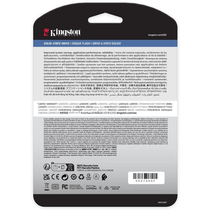 Kingston DC2000B SSD Enterprise Server M.2 960GB NVMe PCIe 4.0 x4 2280 - Lectura 7000 MB/s, Escritura 1300 MB/s 6