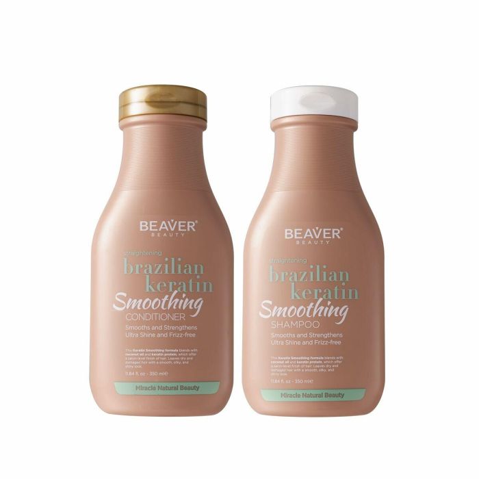 Beaver Brazilian Keratin champú alisante 350 ml para desenredar y aumentar el brillo con proteína de queratina 3 Beaver Brazilian Keratin champú alisante 350 ml para desenredar y aumentar el brillo con proteína de queratina 3