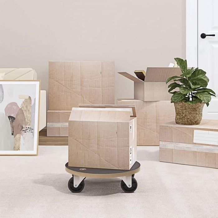 Bricotech Base Redonda Madera con Ruedas 38 x 11 cm 2