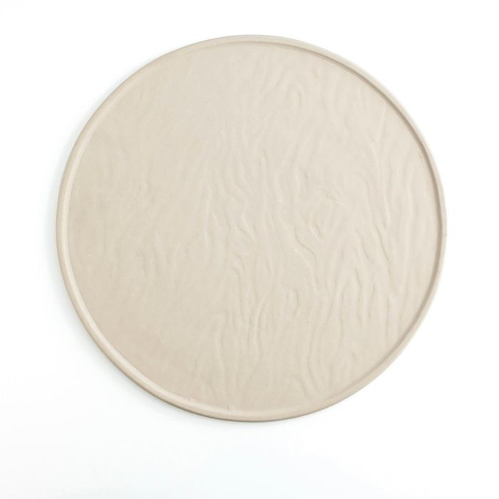 Quid Mineral Gres Plato para Pizza Cerámica Texturizado Beige 33 cm Fabricado en España