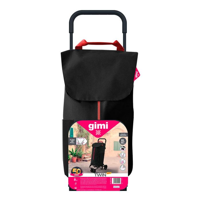 Gimi Carro de la compra Twin Negro Urban 50 l, ruedas giratorias 360°, easyc-click, ref. 169324 1 Gimi Carro de la compra Twin Negro Urban 50 l, ruedas giratorias 360°, easyc-click, ref. 169324 1