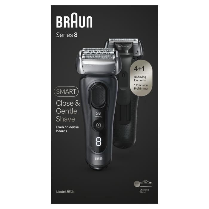 Afeitadora - BRAUN - SERIES 8 8513s - 4 elementos de afeitado - Wet&Dry - 60 min - Negra 4 Afeitadora - BRAUN - SERIES 8 8513s - 4 elementos de afeitado - Wet&Dry - 60 min - Negra 4