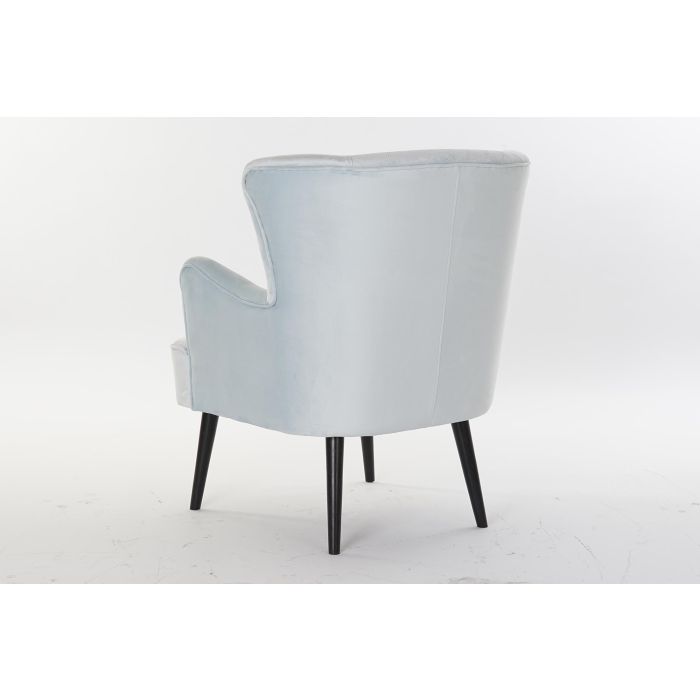DKD Home Decor Butaca Sixties, Poliéster y Metal, Color Azul Celeste y Negro, Desmontable, Medidas 76x82x76 cm, Altura Asiento 42 cm 6