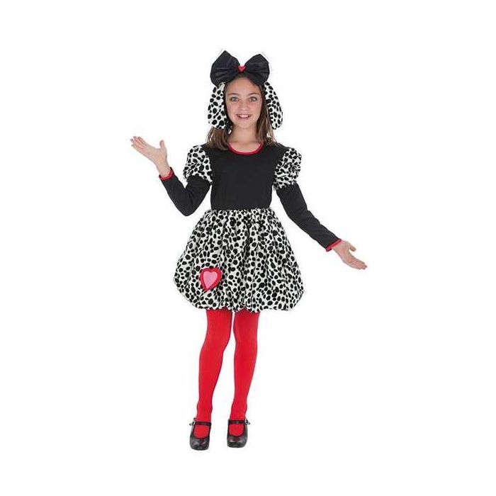 Creaciones Llopis Disfraz Infantil Dálmata Corazón Niña Talla 7-9 años - Incluye Vestido y Diadema con Orejas