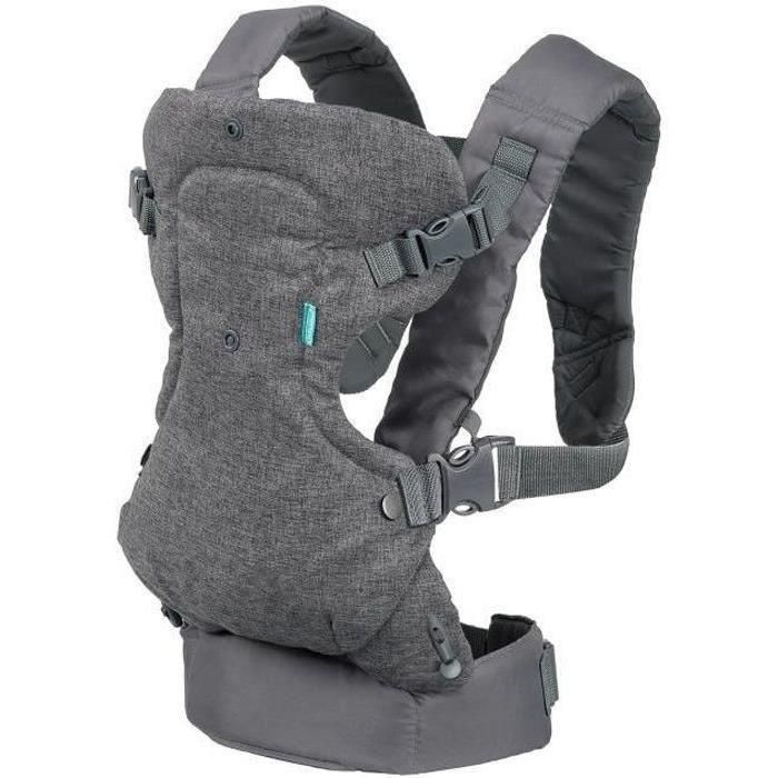 Infantino Portabebés Flip Ergo 4 en 1 Ergonómico Ajustable desde el nacimiento con reposacabezas y soporte de cuello lavable