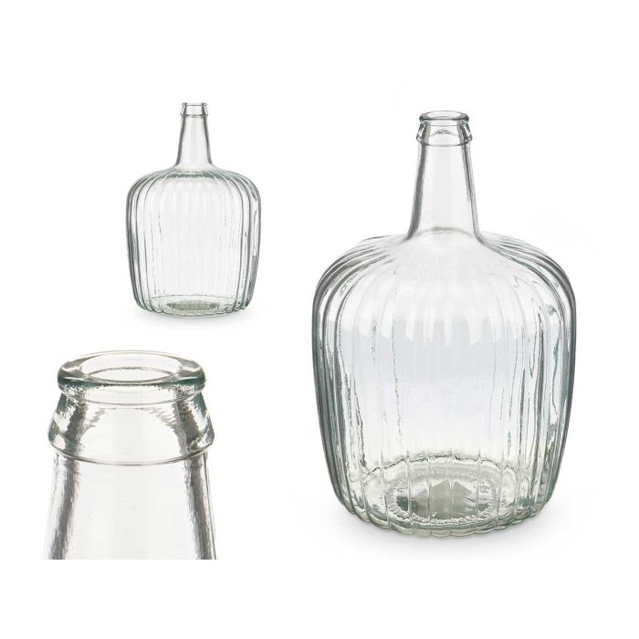 Garrafa Rayada 8L Giftdecor Vidrio Transparente 22x37x22 cm Garrafa Rayada 8L Giftdecor Vidrio Transparente 22x37x22 cm