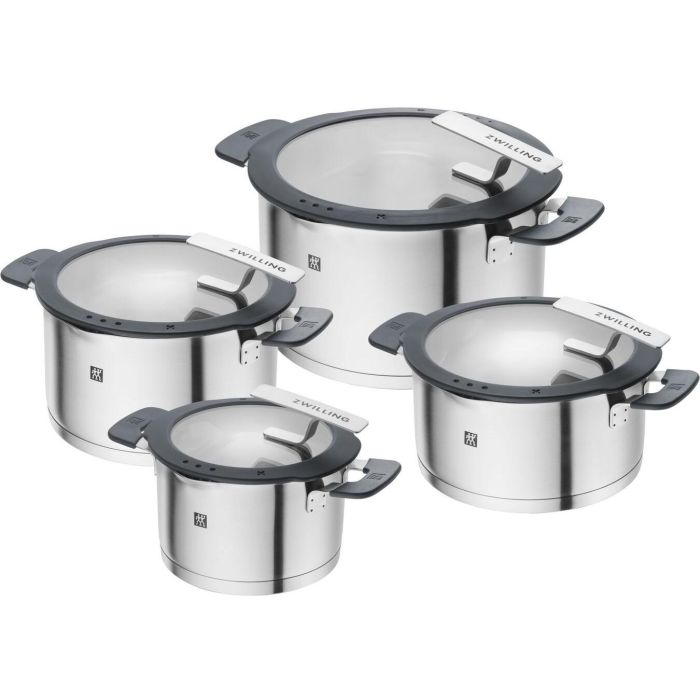 Zwilling 1009149 Set de Ollas Simplify Acero Inoxidable 4 piezas Plata-Negro
