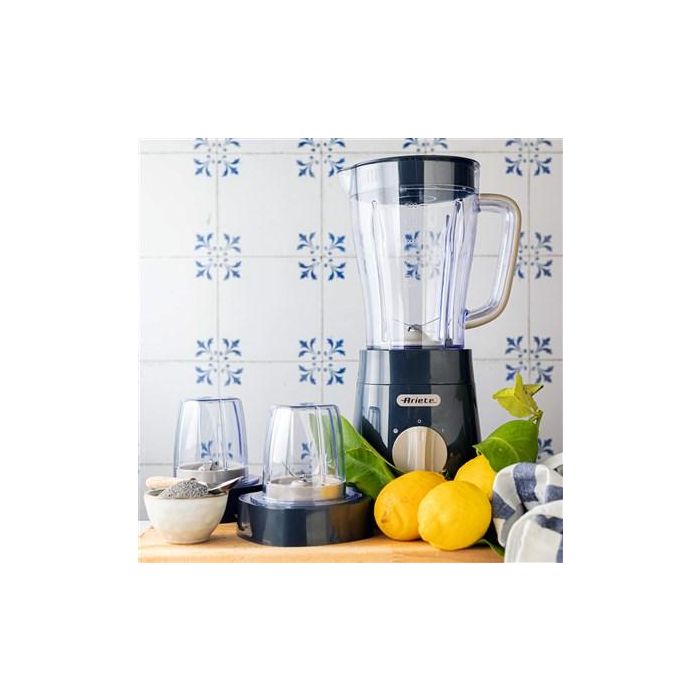 Ariete Batidora de Vaso Breakfast Grafito con 4 Cuchillas de Acero Inoxidable y 2 Velocidades 6 Ariete Batidora de Vaso Breakfast Grafito con 4 Cuchillas de Acero Inoxidable y 2 Velocidades 6