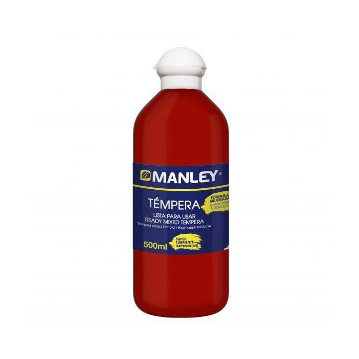 Manley Témpera Preparada Rojo Botella De 500 mL Manley Témpera Preparada Rojo Botella De 500 mL