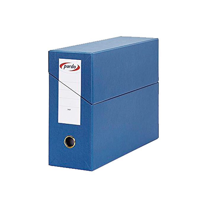 Pardo Caja Transferencia Folio Forrado Extra Doble Estuche Interior con Tarjetero Lomo 80 mm Cartón Azul 390x270x115 mm 1