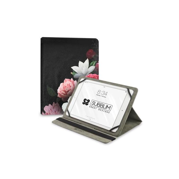 Funda Subblim Trendy Case Rosas para Tablet de 11"/ Negra Funda Subblim Trendy Case Rosas para Tablet de 11"/ Negra