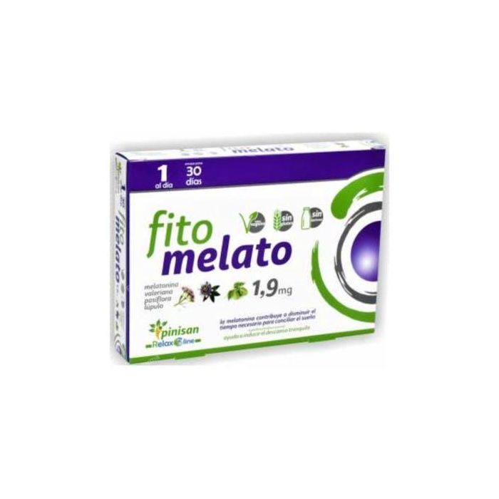 Relax Line Fitomelato 1,9 mg Melatonina, Pasiflora y Valeriana 30 Cápsulas Sueño Rápido Vegano sin Gluten
