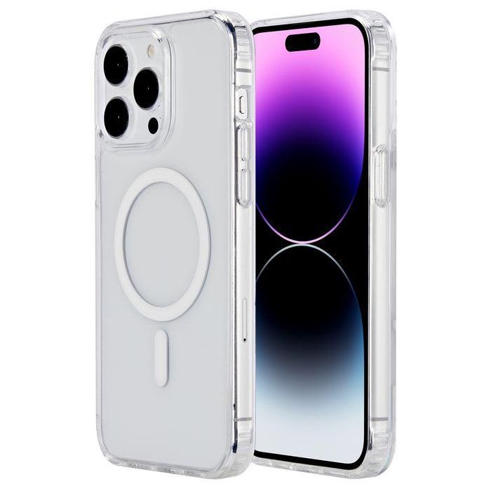 eSTUFF Funda Híbrida Magnética BERLÍN para iPhone 15 Pro - Transparente con MagSafe 2