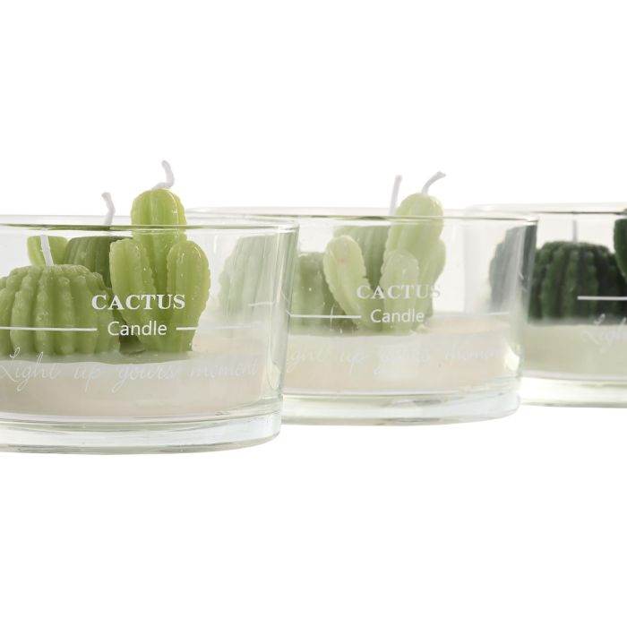 Vela Tropical DKD Home Decor Blanco Verde 10 x 6 x 10 cm (12 Unidades) 1