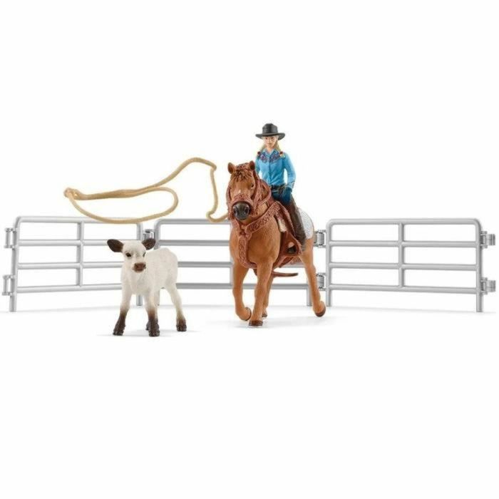 Schleich SCH342577 Cowboy Team y sus Lassos - Rango Mundial Agrícola