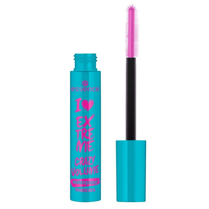 Essence I LOVE EXTREME CRAZY VOLUME Máscara de Pestañas Waterproof Volumen Extremo Larga Duración Ultranegra Cepillo Extragrande 12 ml