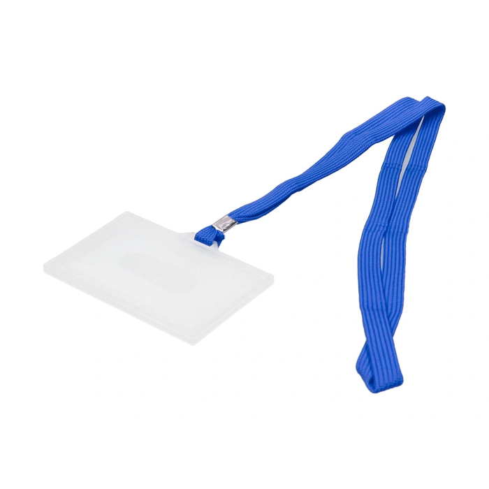 Q-connect Identificador kf17112 con Cordón Plano Azul y Apertura Lateral, 94x60 mm 4