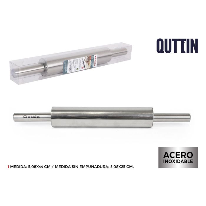 Rodillo para amasar inoxidable 5.08 x 25 cm - Quttin (12 Unidades) Rodillo para amasar inoxidable 5.08 x 25 cm - Quttin (12 Unidades)