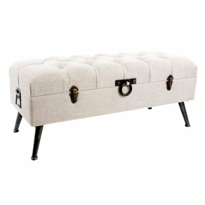 Banqueta DKD Home Decor Beige Metal Madera MDF 30 x 40 cm 101 x 42 x 43 cm 0 Banqueta DKD Home Decor Beige Metal Madera MDF 30 x 40 cm 101 x 42 x 43 cm 0